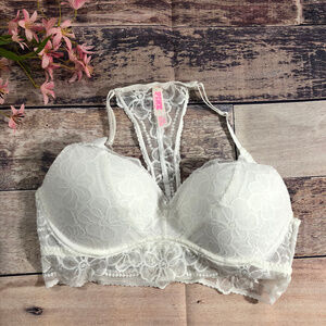 PINK VS Push-Up Racerback Bra - White